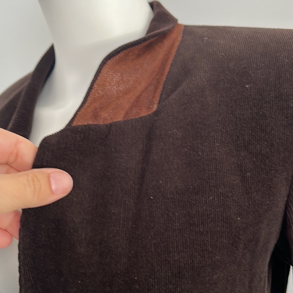 Zara Brown Blazer with Tan Elbow Patches - Picture 3 of 9